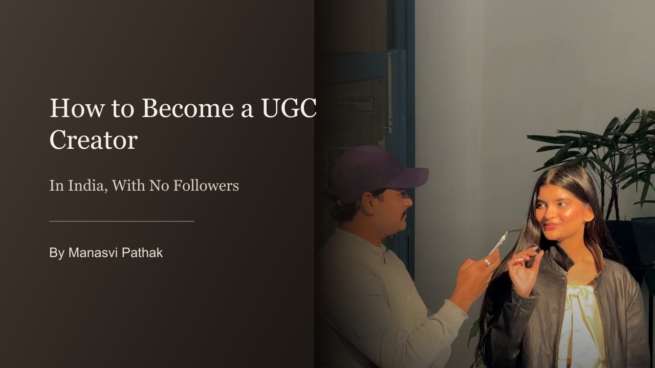 Manasvi Pathak on set filming a UGC talking head video for a brand