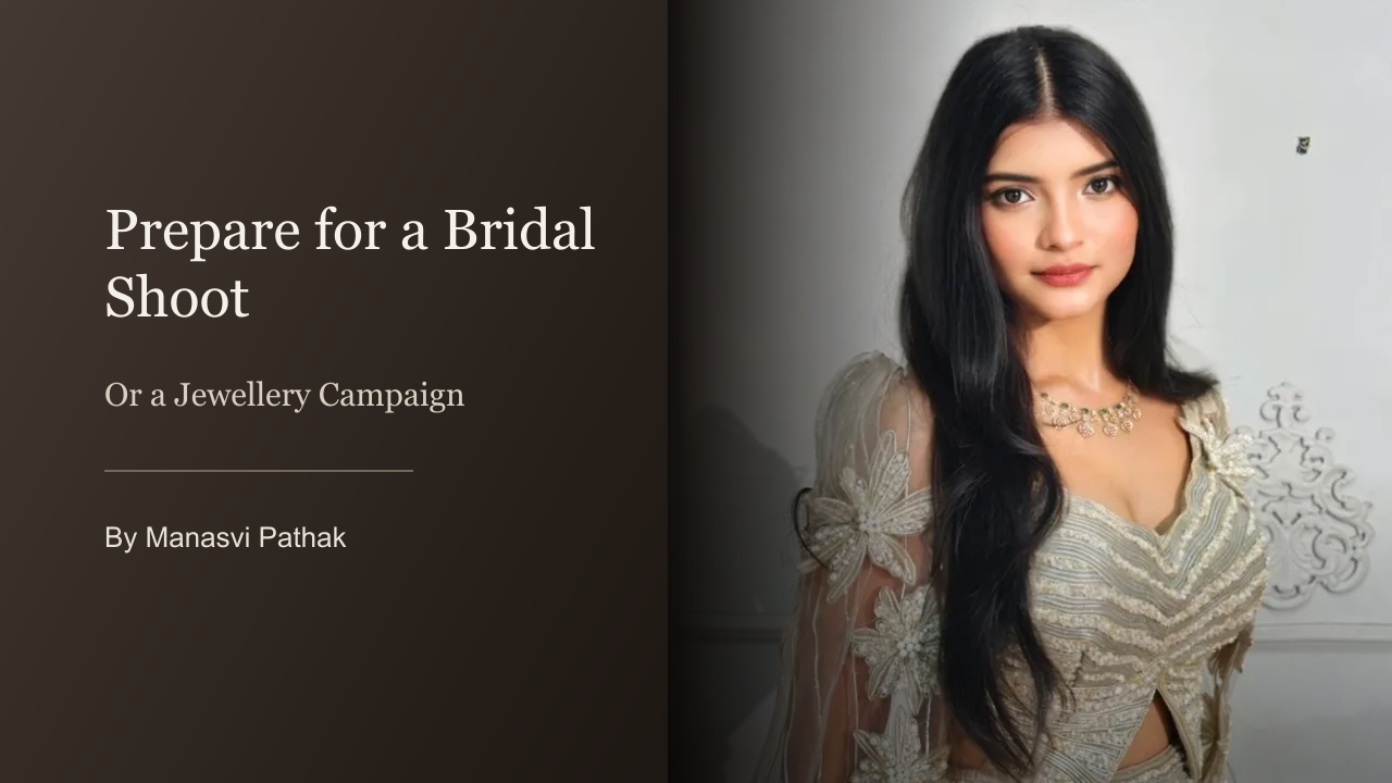Manasvi Pathak in a jewellery campaign shoot, styled in traditional wear