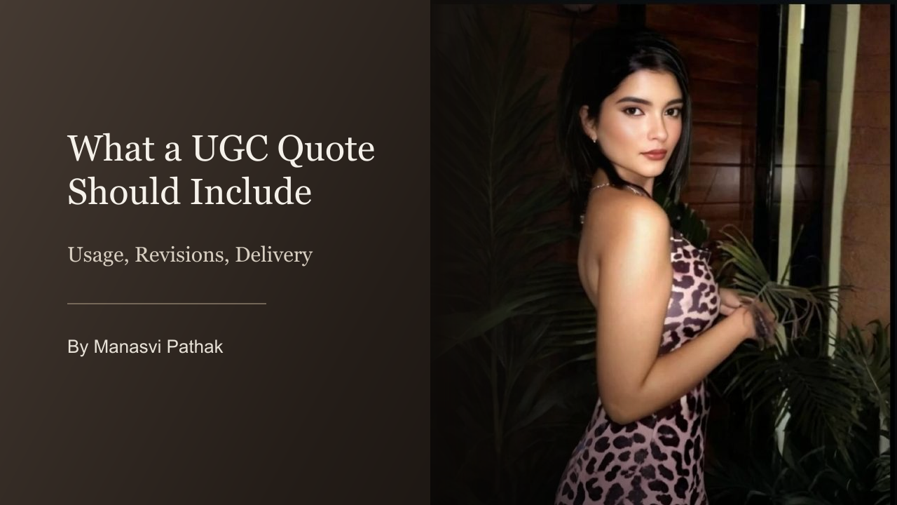 Manasvi Pathak on camera during a UGC content shoot