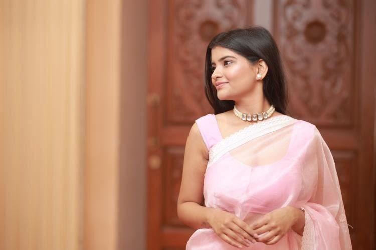 Manasvi Pathak Instagram post, pink saree traditional wear content from Agra