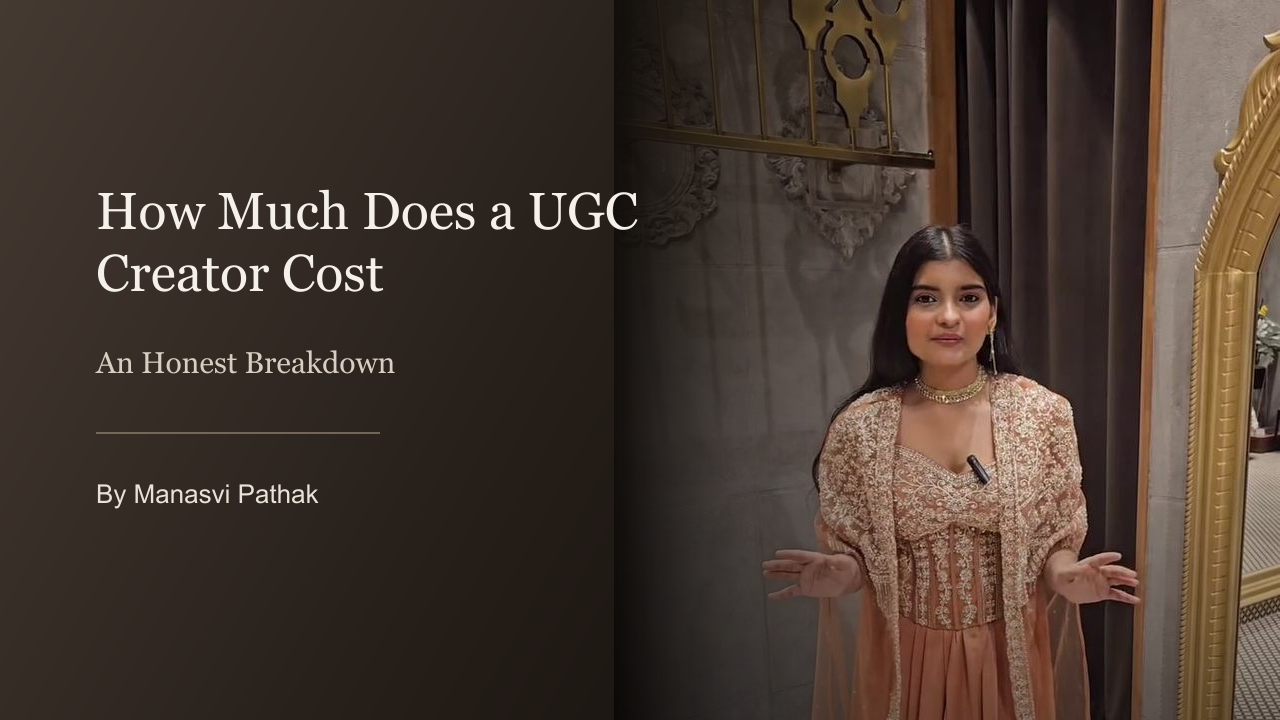 Manasvi Pathak filming a talking head UGC promotional video for a clothing brand