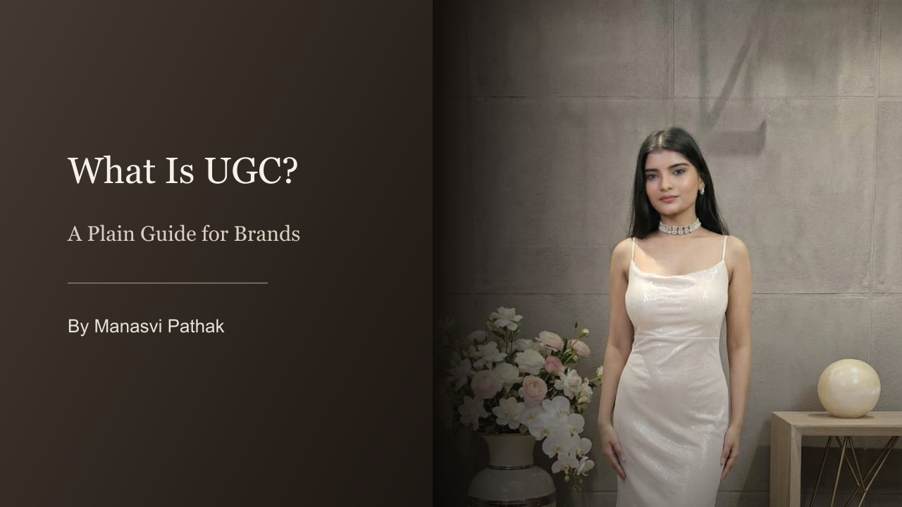 Manasvi Pathak presenting a product on camera for a UGC style brand video